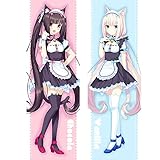 Anime Chocola Vanilla NEKOPARA Dakimakura Hugging Body Pillow Case Otaku Fullbody Pillow Cover Home Bedding Gift Long Pillow Cases（150 * 50cm）