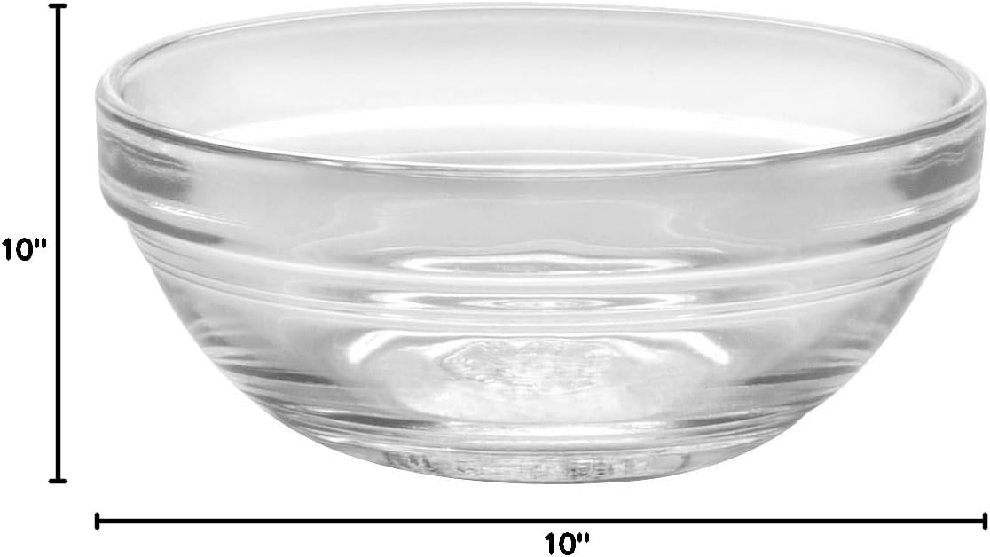 Duralex Made In France Lys 3-1/2-Inch Stackable Clear Glass Bowl, Set of 6