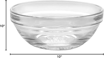 Duralex Made In France Lys 3-1/2-Inch Stackable Clear Glass Bowl, Set of 6