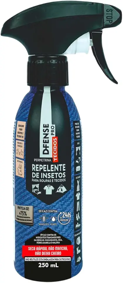 Repelente De Roupas Mosquitos Dengue Carrapato Defense 250ml