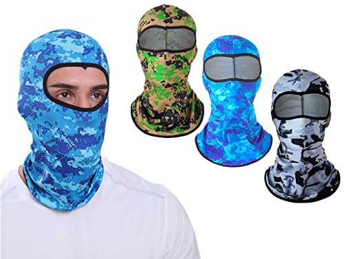 Apanphy Face Masque Protection en Lycra 3 Trous Facekini Protecteur Unique Réglable pour Sports Extérieurs Cyclisme Ski Snow Surf Vélo Moto Biker (Camouflage Blu/Gris/Vert) Cover