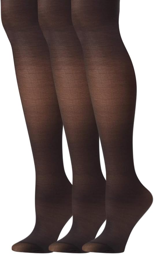 Hanes womens Alive Full Support Control Top Reinforced Toe Pantyhose(00810)JetF3PK at Amazon