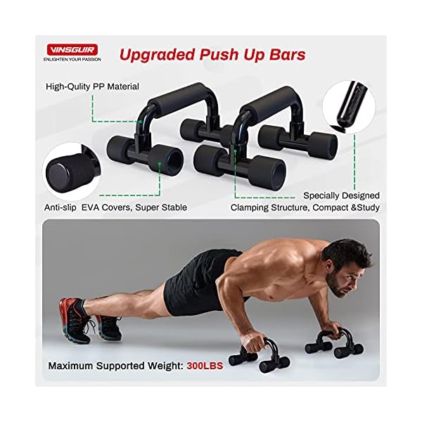 Ab-Roller-Wheel-4-in-1-Kit-Set-Abs-Workout-Equipment-for-Abdominal-Core-Strength-Training-Exercise-Wheels-for-Home-Gym-Fitness-Ab-Machine-with-Jump-Rope-Push-up-Bars-Knee-Pad-Accessories Vinsguir Ab Roller, 4-in-1 Ab Roller Kit with Knee Pad