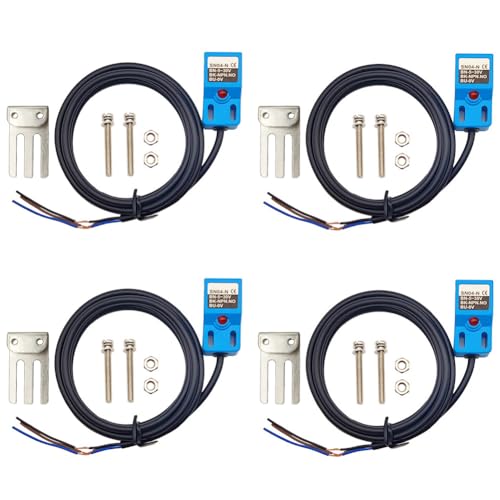 Image of Inductive Proximity Sensor SN04-N Normally Open Detection Approach Switch NPN NO with TL PL SN Bracket (Blue, 4 Pack)