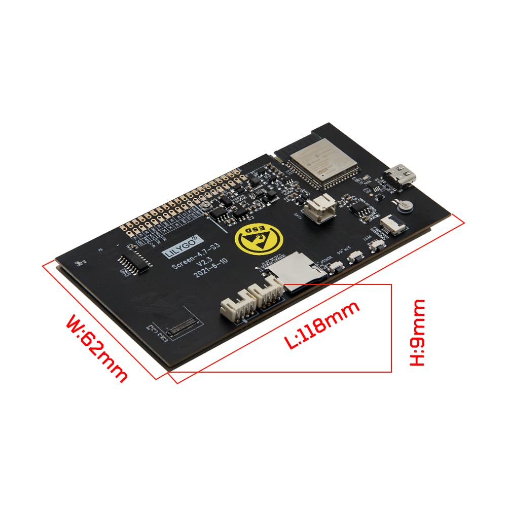LILYGO Módulo de visualización TTGO T5 de 4.7 pulgadas E-Paper V2.3 ESP32-S3 para placa de desarrollo (pin hembra, versión no soldada)