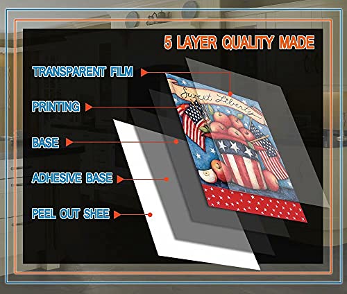 4Th Of July Stars And Stripes Apple Fruit Kitchen Dishwasher Sticker,Washers Decorative Sticker Cover Dish Washer Door Decals Cover Sheet 23 W X 26 H Inches #TOP4