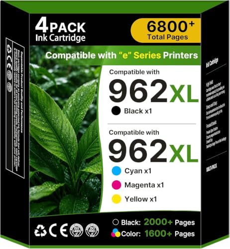 Image of 962XL Ink Cartridges Combo Pack HP962XL for HP 962 Ink, Black and 962 Color