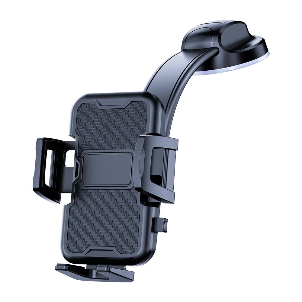 NIKTVEZ Car Phone Holder, for Peugeot E-3008 2024 Strong Suction Adjustable Car Mount, 360° Rotation & Extendable Arm for Dashboard & Windscreen,F