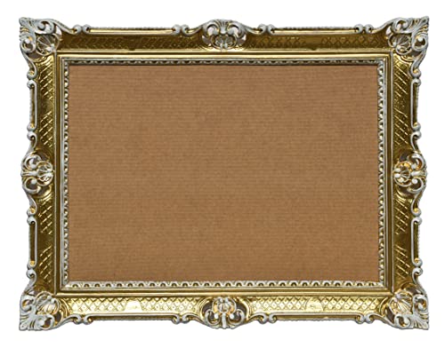 Artissimo 3057 Cadre photo baroque doré et blanc 50 x 70 cm Cadre photo antique 70 x 90 cm Cadre photo de mariage Panneau publicitaire