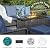 Brafab Outdoor Patio Furniture Set with 44" Gas Fire Pit Table - PE Wicker Patio Conversation Sets Cushioned Seat Couch - 7 Seats Outdoor Sectional Chair Sofa Set for Yard Garden Porch, Blue