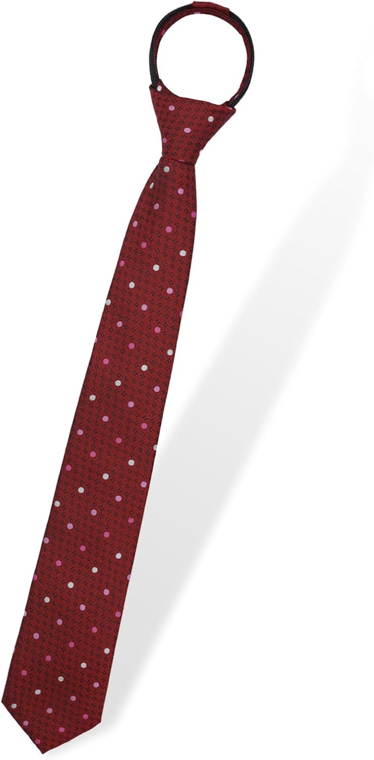 Polka Dot Zipper Ties for Women, Classical AdjustableWomens Tie, Necktie for School Prom Banquet Concert Wedding