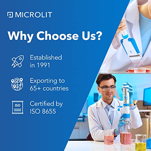 Microlit Micropipette - Single Channel Pipette Compatible With Microlit Pipette Tips, Adjustable Volume Lab Pipette, Calibrated Pipette (5-50Ul) #TOP6