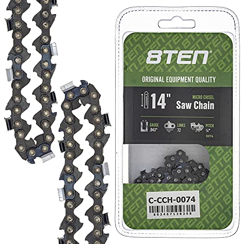 8TEN Micro Chisel Chainsaw Chain 14 Inch .043 1/4 72DL for Stihl MSA120 C-B 3670 005 0072 71PM372