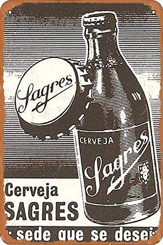 OSONA Cerveja Sagres Sede Que Se Deseja Retro nostálgico arte tradicional color óxido logotipo de lata publicidad llamativa decoración de la pared regalo