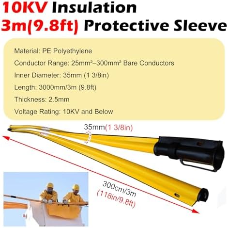 Outdoor Insulated Protective Sleeves for Overhead Bare Wire Cable, Anti Electric Shock Conductor Shielding Covers, 6-Pack Insulation Tube for Safety and Protection