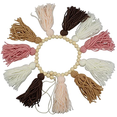 Dusty-Blue Babyparty Girlande - 15 Stück Boho Quasten Für Deko