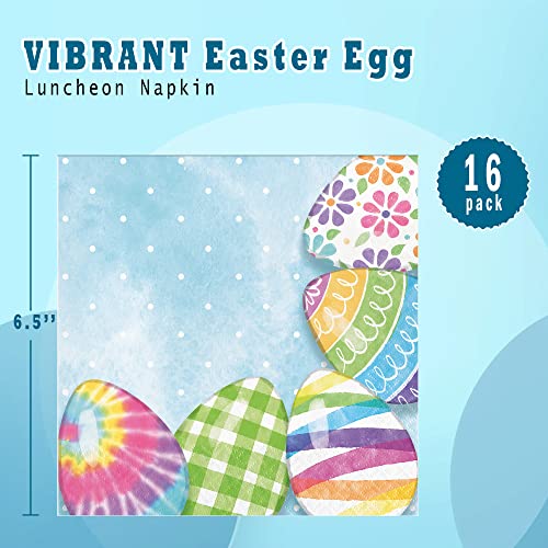 Creative Converting Vibrant Easter Eggs Dinnerware Bundle For 8 - Dinner & Dessert Plates, 16 Luncheon & 16 Beverage Napkins - Paper Disposable Kids Spring Party Egg Hunt Supplies Set Of Decorations #TOP3