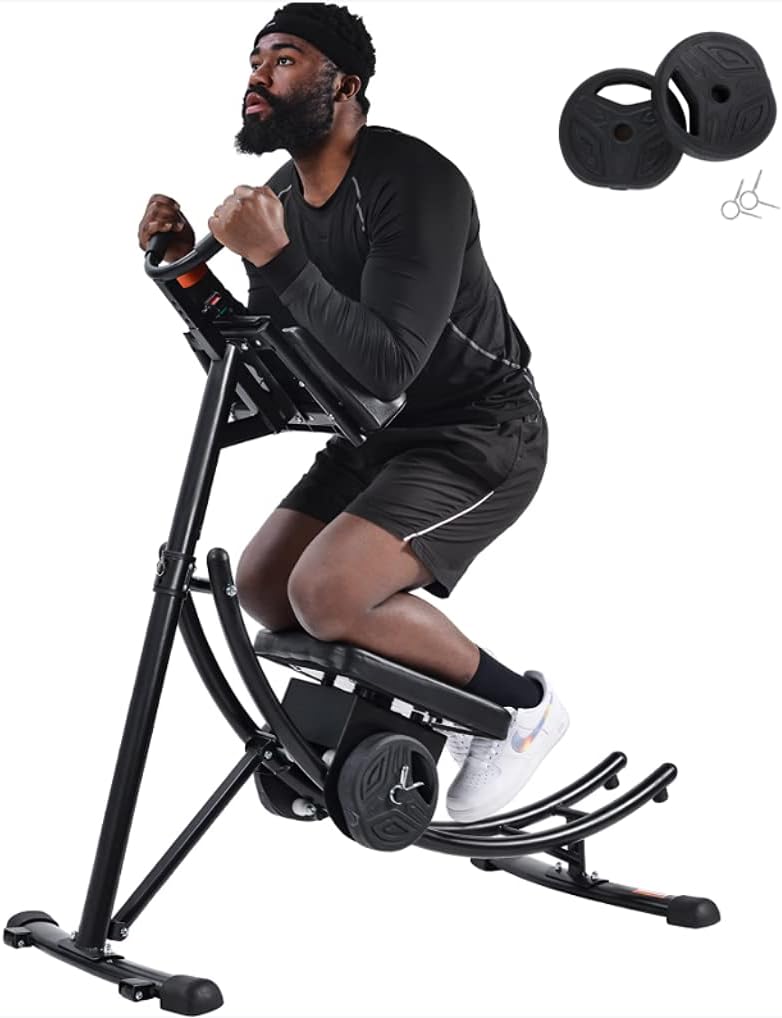 Foldable Ab Trainer Fixness Core Abdominal Machine Exercise Equipment Max Body Exercise Machine Less Stress on Neck & Back Workout Equipment for Home Gym Exercise (Black)