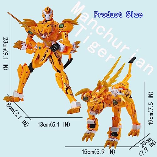 Gaginan Manchurian Tiger Warrior Turn Into Robot Toy, Sagacious Animal Robot Action Figure, 9-Inch Deformation Robot Figures, Disassembly Toys For Boys & Girls Age 6+(Yellow-Black) #TOP3