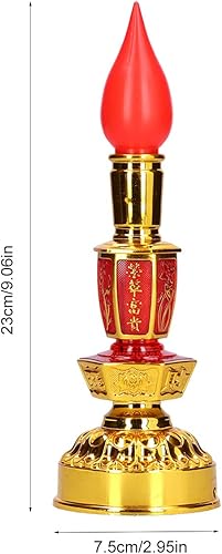 Miniatura 2 de TOPINCN Lámpara de vela decorativa de luz eterna budista retro con cuentas de dios de la riqueza, lámpara de regalo de Buda lámpara decorativa LED