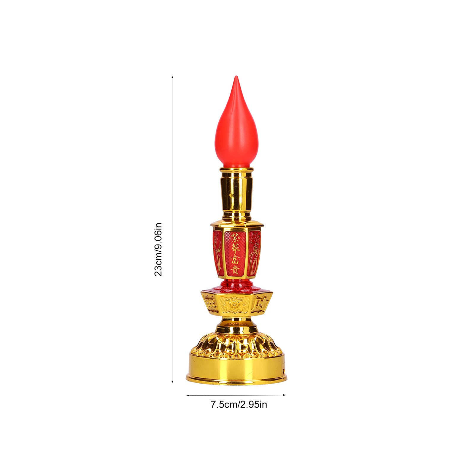 TOPINCN Candle Lamp Decor Eternal Light Buddhist Retro Lamp Beads God of Wealth Lamp Candlestick Buddha Offering Lamp Decoration Led Candle Warmer Lamp (Double Bright Electric Candle lamp)