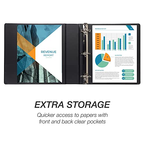 Samsill Economy 2 Inch 3 Ring Binder, Made In The Usa, Round Ring Binder, Customizable Clear View Cover, Black, 12 Pack (Mp128560) #TOP3