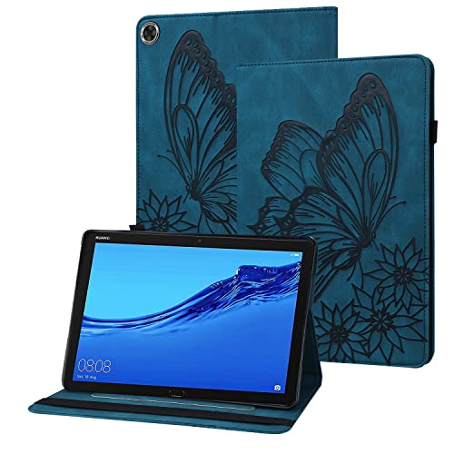 Rostsant Funda Huawei Mediapad M5 Lite 10.1' Carcasa de Cuero PU Relieve de Mariposa con Soporte...