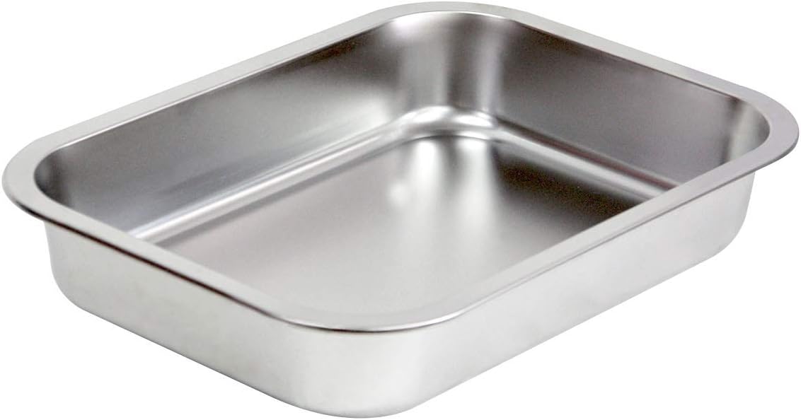 KAMaster 15 In Stainless Steel Roasting Pan Non-Stick Lasagna Pan Rectangular Deep Roaster Pan Large XLarge Big Green Egg Drip Pan for Turkey Baking,Healthy & Durable,Brushed Surface & Dishwasher Safe