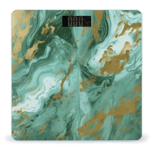Báscula digital de baño green gold marble con pantalla LCD miniatura 1
