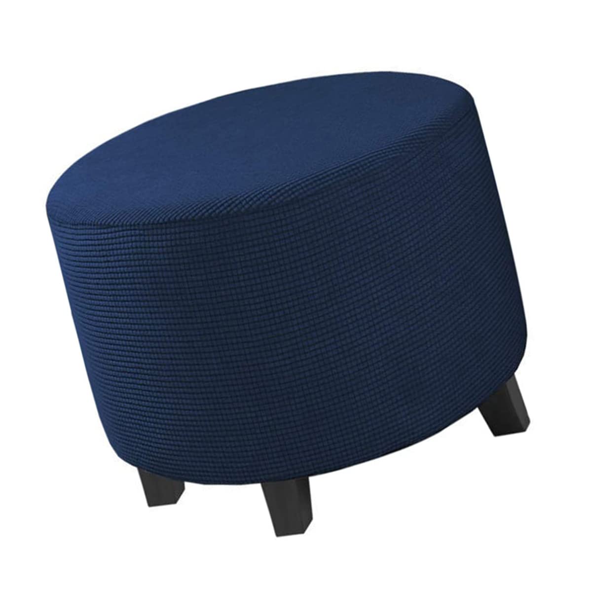 XGANGM Round Ottoman Cover Slipcover Small Extra Large Medium Round Storage Pouf Cover Stretch Footstool Cover S/M/L/XL/XXL Furniture Protector Covers Washable,Royal blue,XXL