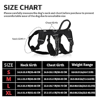 FEimaX Dog Harness No Pull Soft Padded Dog Vest with 3 Leash Clips and Easy Control Handle Reflective Adjustable No Choke Pet Harnesses for Medium and Large Dogs Training Walking (Black, Large)