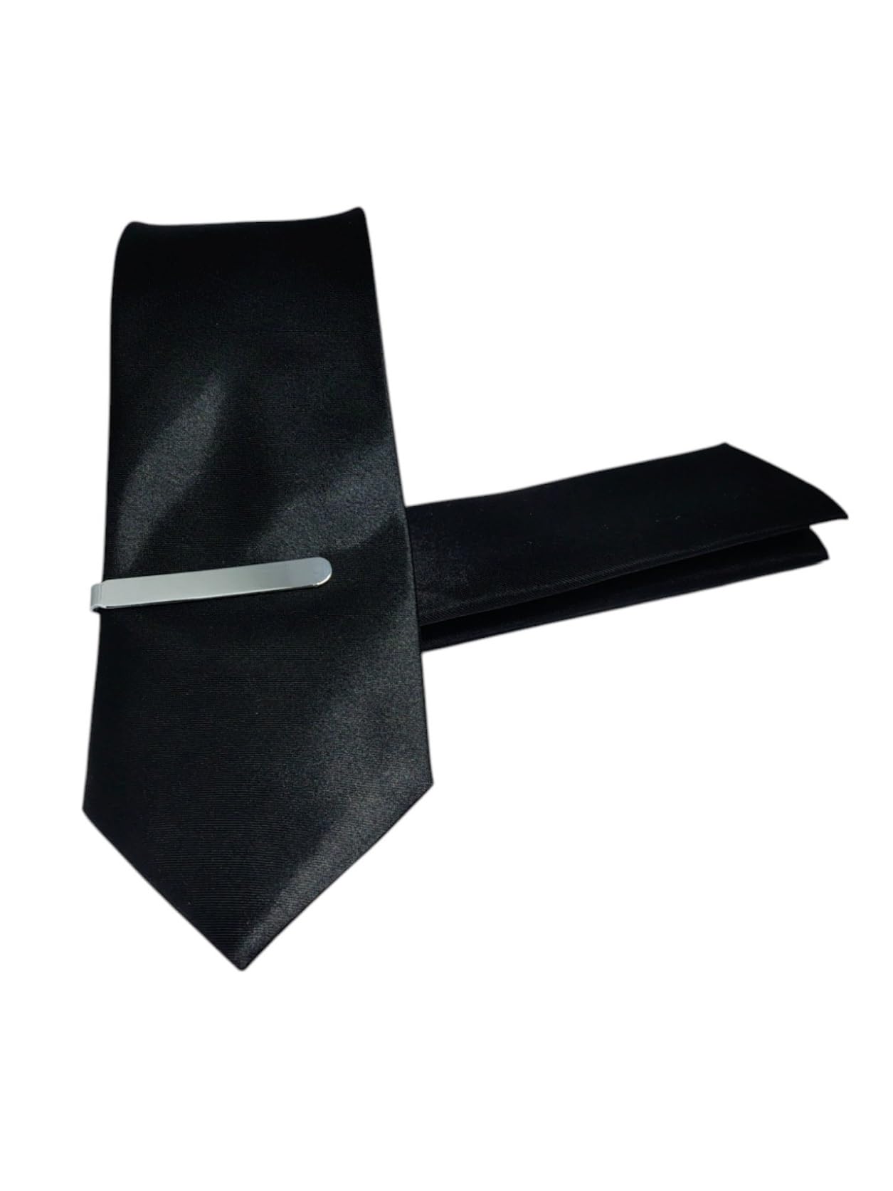 FashMade Italian Microfibre Tie & Pocket Square Combo with Silver Brass TiePin | 2.75 Inch Broad Tie | 10x10 inch Pocket Square TP-21-image-26