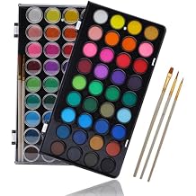 Artecho 36 Colors Watercolor Paint Set with 3 Brushes, Washable, Travel Design, Perfect for Card Making, Illustrations, Painting, Calligraphy