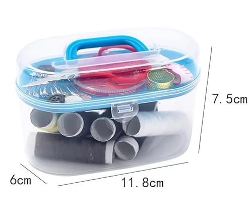 Kit Completo Maleta de Costura Compacto e Organizado - 4 Botoes -10 Alfinetes de segurança -1 dedal