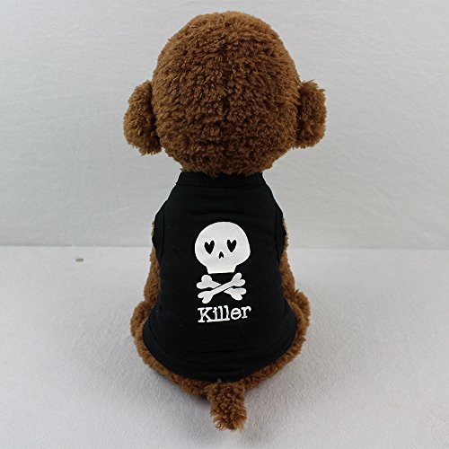 Puppy Clothes Dog Clothing Cotton T Shirt Puppy Costume For Small Dog (Xs, Black) #TOP2