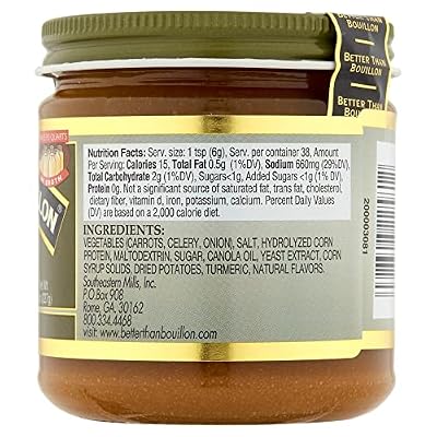Better Than Bouillon Vegetarian No Chicken Base, Made with Seasoned Vegetables, Certified Vegan, Makes 9.5 Quarts of Broth, 38 Servings, 8 OZ Jar (Pack of 1)