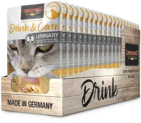 Leonardo Drink | Soup for Cats | Very Hydrating | Various Flavors | 20 x 40 g | (20 x 40 g, Chicken Urine)