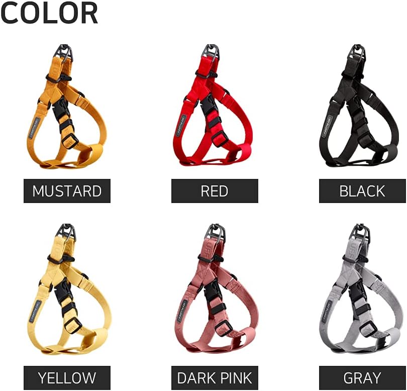 Fear-Free Adjustable Dog Harness No Pull, No Choke, Easy to Wear, Soft Touch Webbing for Small Dogs Color Yellow Medium