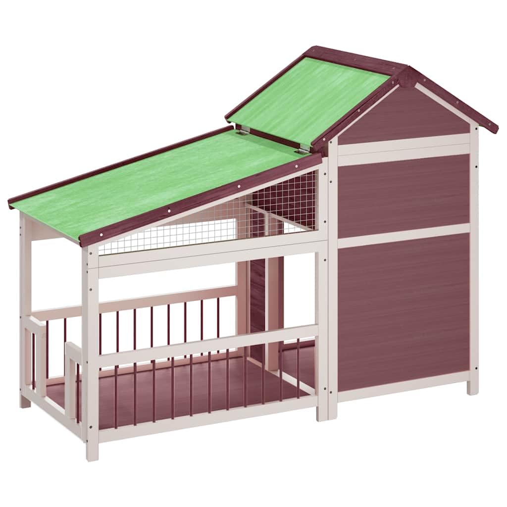 Caseta para perros de madera de pino maciza, 143 x 60,5 x 109 cm, con techo impermeable, gran entrada para jardín, protección y seguridad para perros cachorros