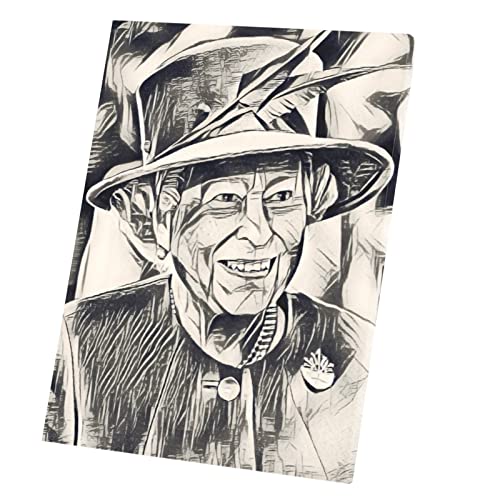 Toile imprimée Queen Elisabeth II portrait au crayon fin et finitions graphiques haut de gamme