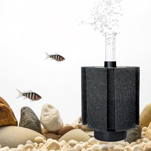 Image of 2 Pack 60-70 Gal Aquarium Sponge Filter with Air Stone and Ceramic Filter Media Quiet Fish Tank Bio Filter for Breeding Fry Shrimp Betta Fish Tank