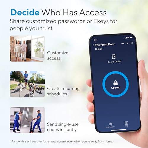 ULTRALOQ U-Bolt Smart Lock, 5-in-1 Keyless Entry Door Lock with App Control, Keypad Deadbolt, Auto Unlock, Auto Lock, Smart Door Lock, Smart Locks for Front Door, ANSI Grade 1, Black thumbnail 5