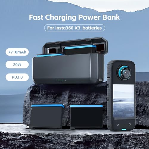 Powerbank z Szybkim ładowaniem. Pojemność 7710 mAh. 3 akumulatory. Jednoczesne ładowanie. Stacja do Przechowywania Kart Pamięci dla Aparatu X3