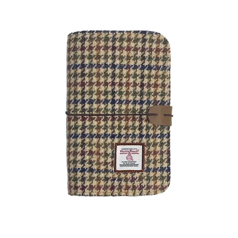 Harris Tweed A6 Notebook Binder,Wool Fabric Refillable A6 Binder,6 Ring Planner with A6 Refill Papers,Pen Loop A6 Size Notebook Journals for Writing (No.614)