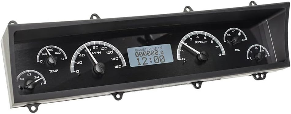 Dakota Digital 69-76 Chevy Nova Analog Dash Gauge System Black Alloy Blue VHX-69C-NOV-K-B