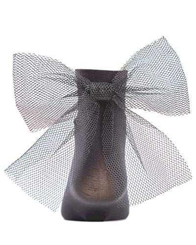 MeMoi Microfiber Tulle Bow Anklet Socks2