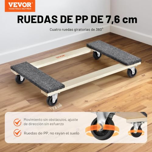 Carro móvil portátil VEVOR de 762x457,2 mm para la manipulación de cargas pesadas 3