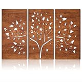 IARTTOP Vintage Tree of Life Wall Art Decor,3 Pcs Family Tree Wood Panel Leaves Farmhouse Wall Decor