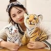 Tiger Plush Toy Animal Tiger Pillow Cute Animal Plush Stuffed Toy Animal Doll, Gift for Boys Girls (White, 9.0 in)