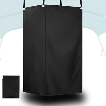Privacy Curtain Tent for Boats Portable Heavy 600D Marine Grade Waterproof Fabric Pontoon Boat Changing Room and Privacy Room Easy to Install Under Bimini Top, 30" L 27" W 72" H Black